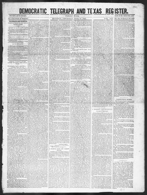 Primary view of object titled 'Democratic Telegraph and Texas Register (Houston, Tex.), Vol. 13, No. 26, Ed. 1, Thursday, June 29, 1848'.