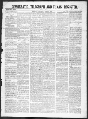 Primary view of object titled 'Democratic Telegraph and Texas Register (Houston, Tex.), Vol. 13, No. 28, Ed. 1, Thursday, July 13, 1848'.