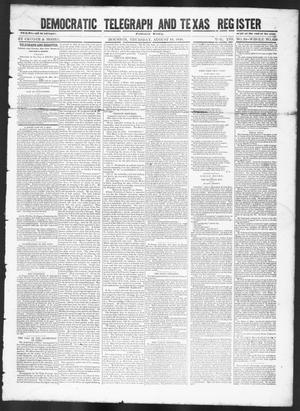 Primary view of object titled 'Democratic Telegraph and Texas Register (Houston, Tex.), Vol. 13, No. 32, Ed. 1, Thursday, August 10, 1848'.