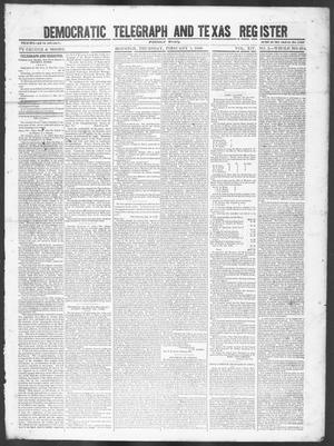 Primary view of object titled 'Democratic Telegraph and Texas Register (Houston, Tex.), Vol. 14, No. 5, Ed. 1, Thursday, February 1, 1849'.