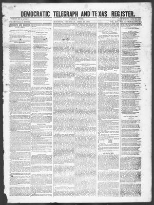Primary view of object titled 'Democratic Telegraph and Texas Register (Houston, Tex.), Vol. 14, No. 15, Ed. 1, Thursday, April 12, 1849'.
