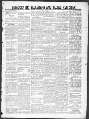 Primary view of object titled 'Democratic Telegraph and Texas Register (Houston, Tex.), Vol. 14, No. 46, Ed. 1, Thursday, November 15, 1849'.