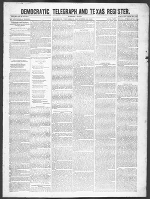 Primary view of object titled 'Democratic Telegraph and Texas Register (Houston, Tex.), Vol. 14, No. 52, Ed. 1, Thursday, December 20, 1849'.