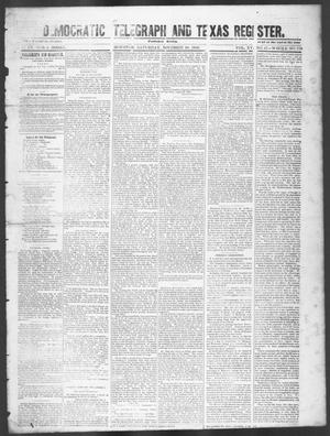 Primary view of object titled 'Democratic Telegraph and Texas Register (Houston, Tex.), Vol. 15, No. 47, Ed. 1, Saturday, November 23, 1850'.