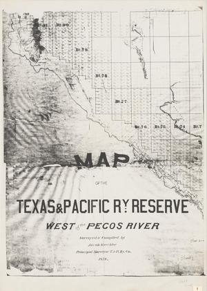 Primary view of object titled 'Map of the Texas and Pacific RY Reserve West of the Pecos River (3).'.