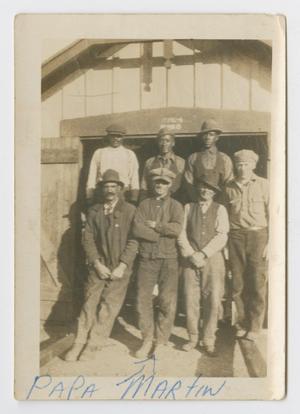 Primary view of object titled '[Photograph of Charles Early Martin with Railroad Crew]'.