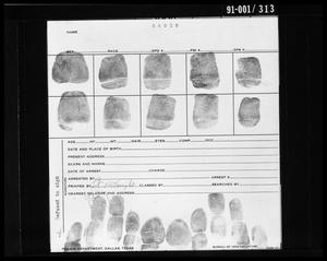 Primary view of object titled 'Fingerprint Card: Lee Harvey Oswald'.