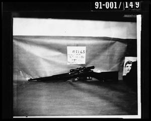 Primary view of object titled 'Evidence: Rifle and Police Artist Sketch [Negative #1]'.