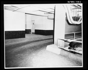 Primary view of object titled 'City Hall Basement, Southeast Door to Jail and Main Street [Print]'.