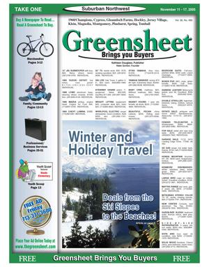 Primary view of object titled 'Greensheet (Houston, Tex.), Vol. 36, No. 480, Ed. 1 Friday, November 11, 2005'.