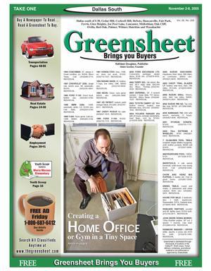Primary view of object titled 'Greensheet (Dallas, Tex.), Vol. 29, No. 205, Ed. 1 Wednesday, November 2, 2005'.