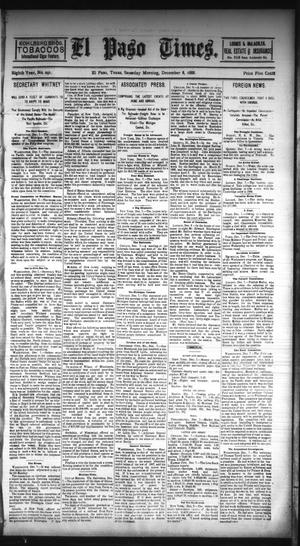 Primary view of object titled 'El Paso Times. (El Paso, Tex.), Vol. EIGHTH YEAR, No. 291, Ed. 1 Saturday, December 8, 1888'.
