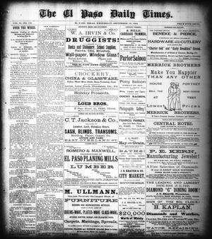 Primary view of object titled 'The El Paso Daily Times. (El Paso, Tex.), Vol. 2, No. 170, Ed. 1 Wednesday, September 19, 1883'.