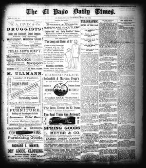 Primary view of object titled 'The El Paso Daily Times. (El Paso, Tex.), Vol. 2, No. 43, Ed. 1 Thursday, April 19, 1883'.
