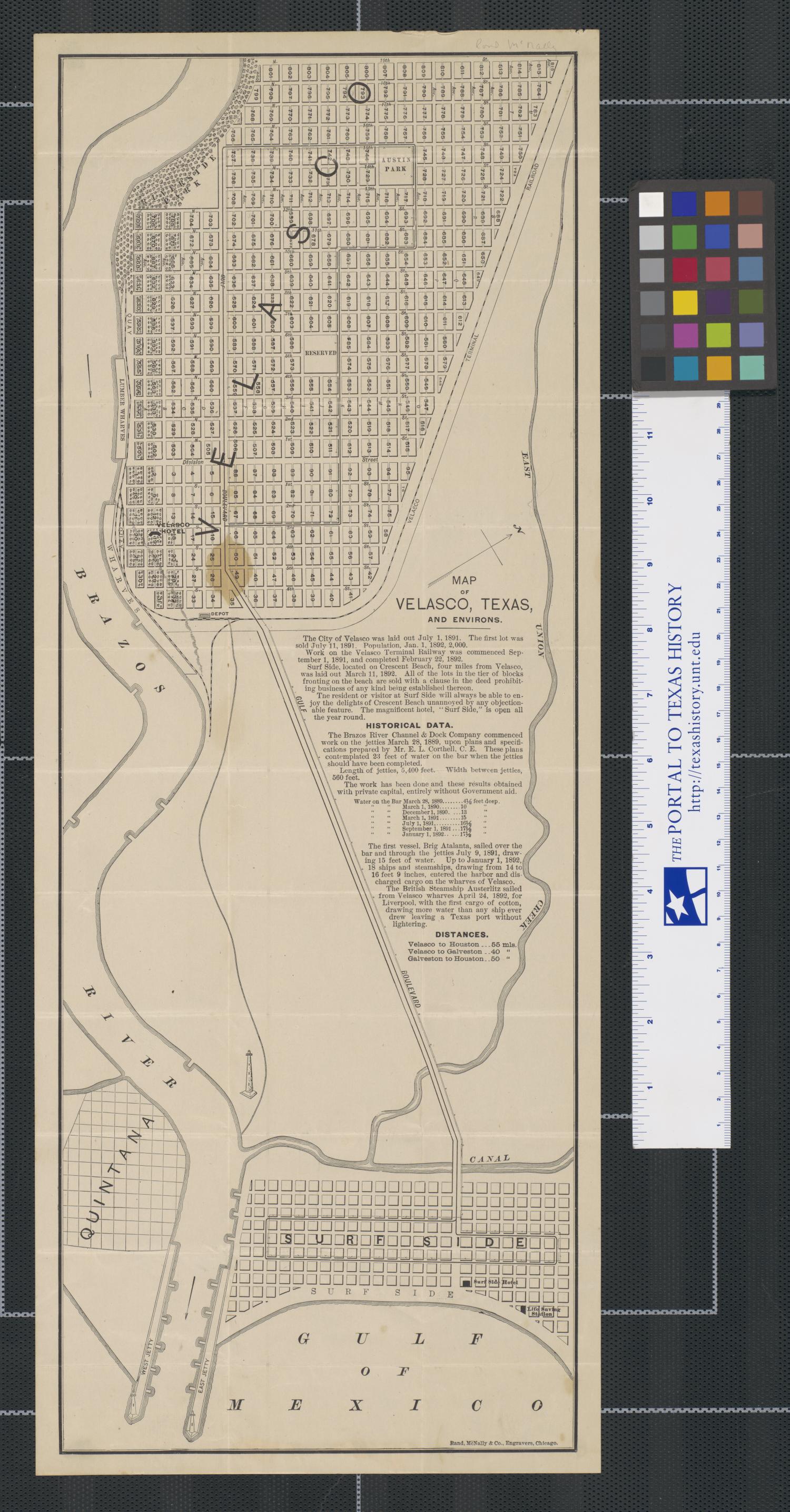 Map of Velasco, Texas, and Environs
                                                
                                                    [Sequence #]: 1 of 2
                                                