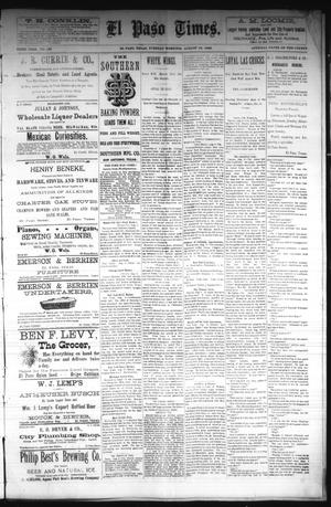 Primary view of object titled 'El Paso Times. (El Paso, Tex.), Vol. Sixth Year, No. 189, Ed. 1 Tuesday, August 10, 1886'.