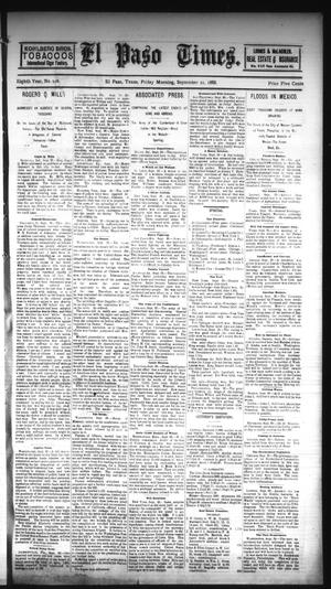 Primary view of object titled 'El Paso Times. (El Paso, Tex.), Vol. EIGHTH YEAR, No. 226, Ed. 1 Friday, September 21, 1888'.