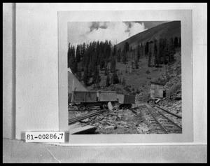 Primary view of object titled 'Abandoned Mine and Mine Carts'.