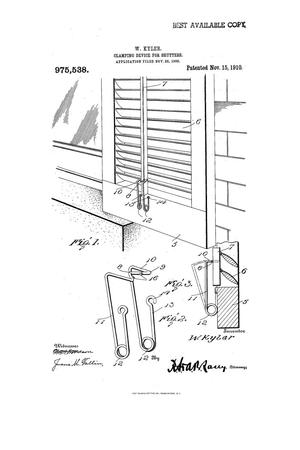 Primary view of object titled 'Clamping Device for Shutters'.