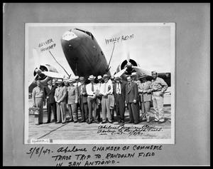 Primary view of object titled 'Men's Group by Air Force Plane'.