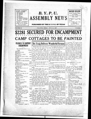 Primary view of object titled 'Baptist Young People's Union Assembly News (Palacios, Tex.), Vol. 9, No. 6, Ed. 1 Friday, July 15, 1927'.