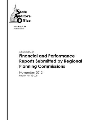 Primary view of object titled 'A Summary of Financial and Performance Reports Submitted by Regional Planning Commissions'.