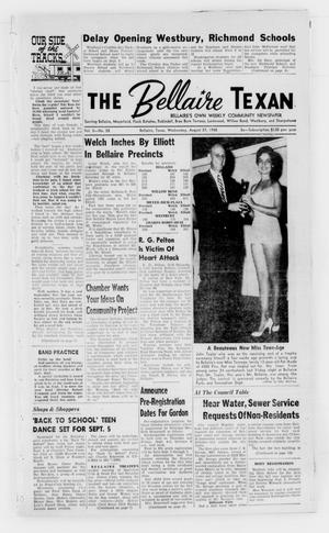 Primary view of object titled 'The Bellaire Texan (Bellaire, Tex.), Vol. 5, No. 28, Ed. 1 Wednesday, August 27, 1958'.