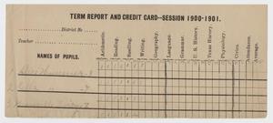 Primary view of object titled '[School Report Card and Class Roster]'.