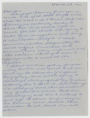 Primary view of object titled '[Letter from Jane Bartley to Medibel Bartley - March 23, 1960]'.