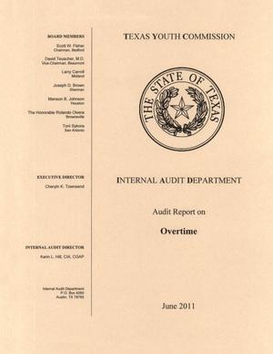 Primary view of object titled 'Texas Youth Commission, Internal Audit Department, Audit Report on Overtime'.