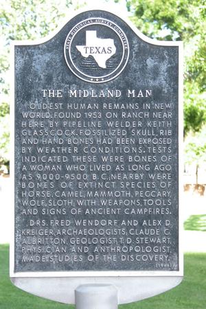 Primary view of object titled 'Historic plaque - Midland Man'.