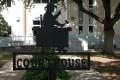 Photograph: Ward County Courthouse, silhouette sign