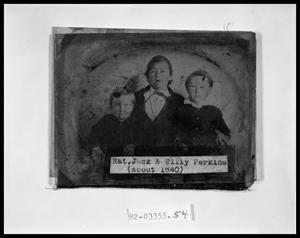 Primary view of object titled 'Portrait of Nat, Billy and Billy Perkins'.