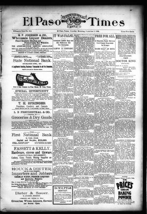 Primary view of object titled 'El Paso International Daily Times (El Paso, Tex.), Vol. Fifteenth Year, No. 286, Ed. 1 Tuesday, December 3, 1895'.