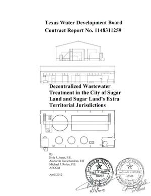 Primary view of object titled 'Decentralized Wastewater Treatment in the City of Sugar Land and Sugar Land's Extra Territorial Jurisdictions'.