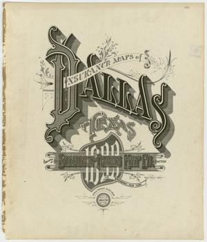 Primary view of object titled 'Dallas 1899 - Title Page'.