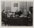 Photograph: [Photograph of McMurry President Dr. Harold Cooke in His Office with …