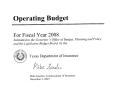 Book: Texas Department of Insurance Operating Budget: 2008 [Summaries]