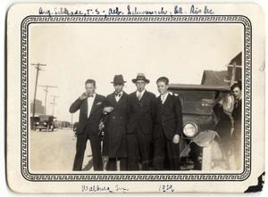 Primary view of object titled '[Four Lutheran Concordia College students in Walburg, Texas]'.