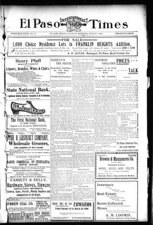 Primary view of El Paso International Daily Times (El Paso, Tex.), Vol. 20, No. 53, Ed. 1 Saturday, March 3, 1900
