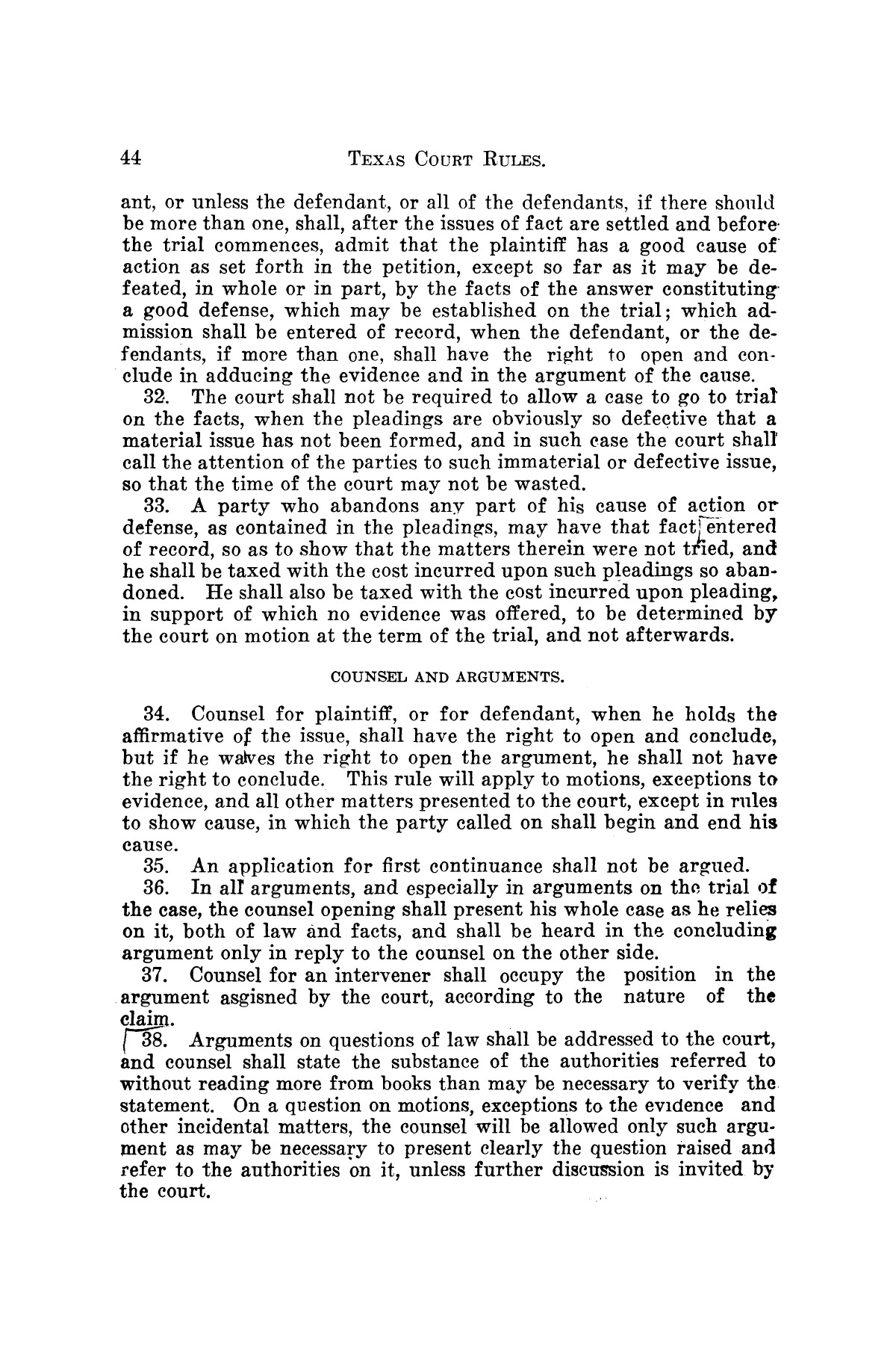 Gammel's Rules of the Courts of Texas
                                                
                                                    [Sequence #]: 44 of 70
                                                