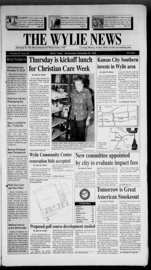 Primary view of object titled 'The Wylie News (Wylie, Tex.), Vol. 50, No. 25, Ed. 1 Wednesday, November 20, 1996'.