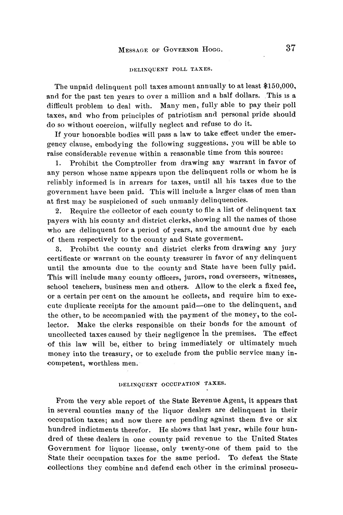 Message of Governor James S. Hogg to the twenty-fourth legislature of Texas
                                                
                                                    [Sequence #]: 37 of 48
                                                
