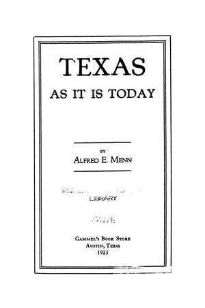 Primary view of object titled 'Texas as it is today'.