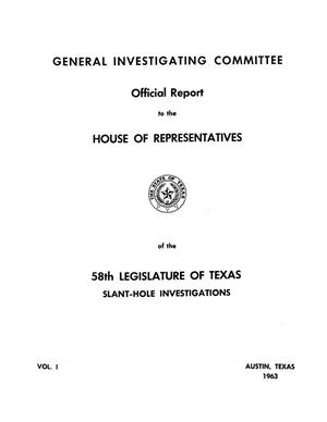 Primary view of object titled 'Official report to the House of Representatives of the 58th Legislature of Texas'.