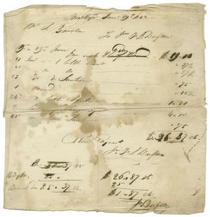 Primary view of object titled '[Lorenzo de Zavala's receipt during hotel stay in Brooklyn, June 29 1832]'.
