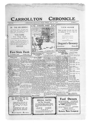 Primary view of object titled 'Carrollton Chronicle (Carrollton, Tex.), Vol. 19, No. 7, Ed. 1 Friday, January 12, 1923'.