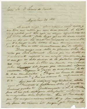 Primary view of object titled '[Letter from Mexia to Zavala, January 24, 1833]'.