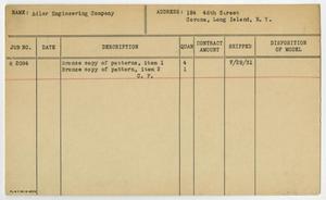 Primary view of object titled '[Client Card: Adler Engineering Company]'.