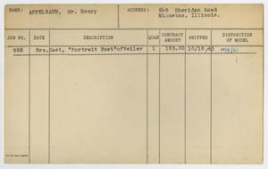 Primary view of object titled '[Client Card: Mr. Henry Appelbaum]'.